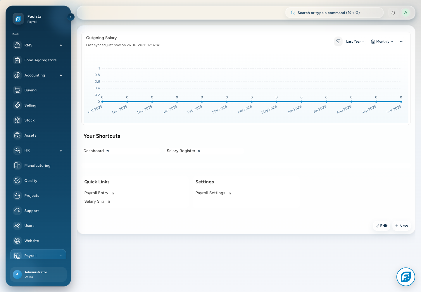 Payroll · Actual workspace and payroll tools.