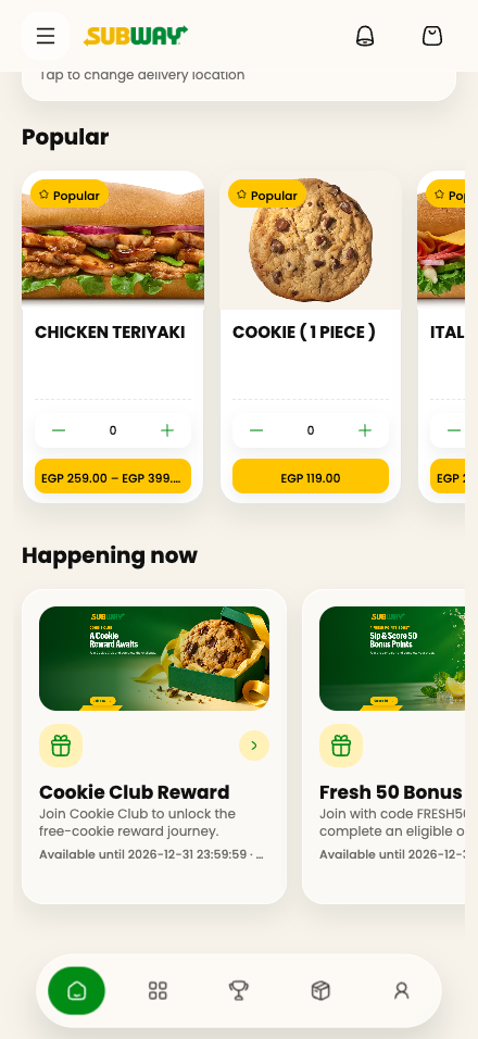 Subway's Happening Now section showing current activities in Reach.